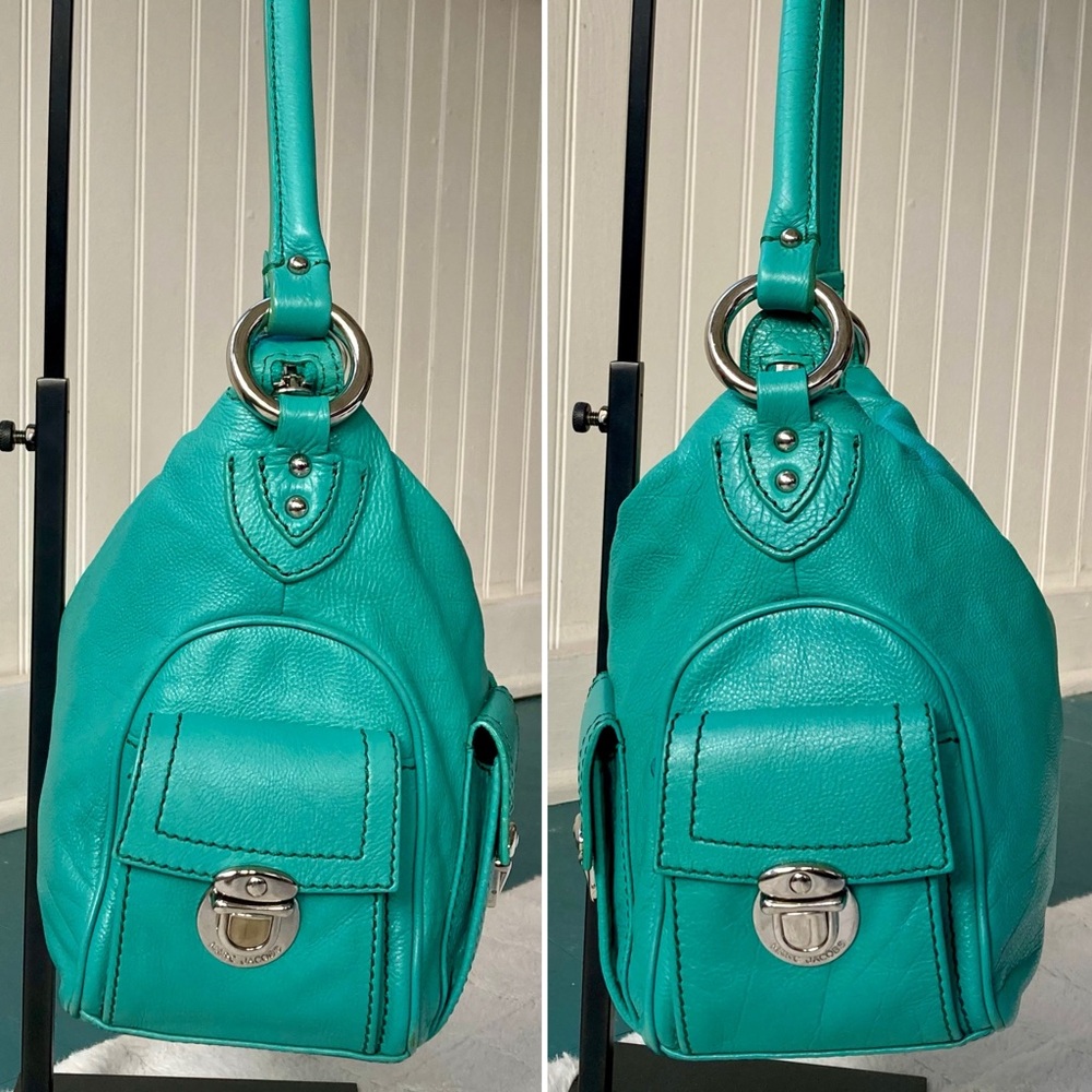 Marc Jacobs Vintage Y2K Blake Multi-Pocket Hobo Bag  Turquoise Gilmore Girls - Picture 7 of 17